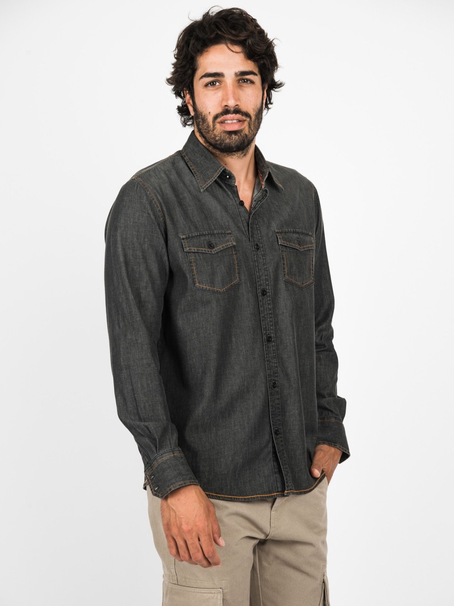 Camicie Cotton&Silk | Camicia Jeans Scuro