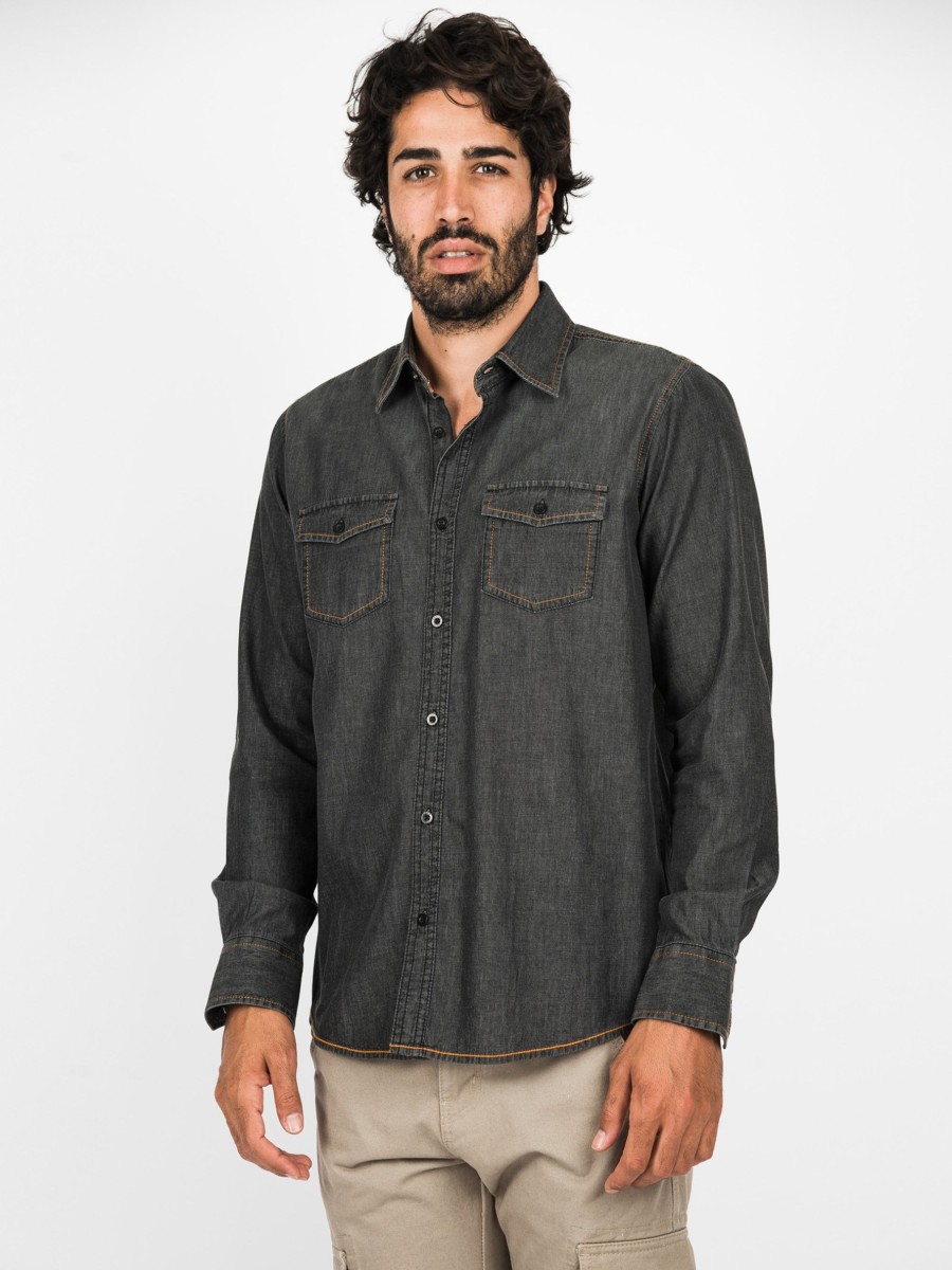 Camicie Cotton&Silk | Camicia Jeans Scuro