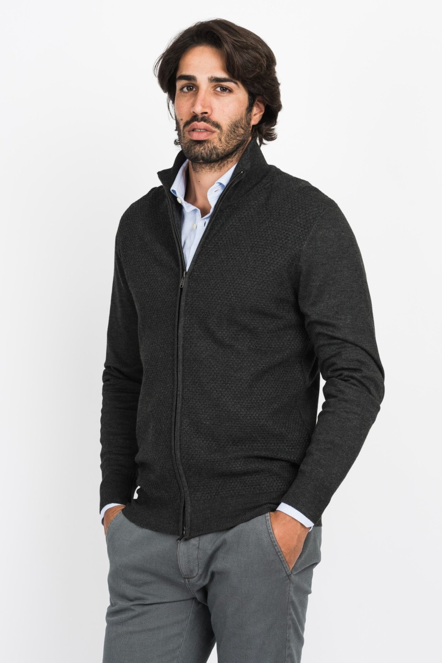 Maglie Cotton&Silk | Cardigan Zip Tramato