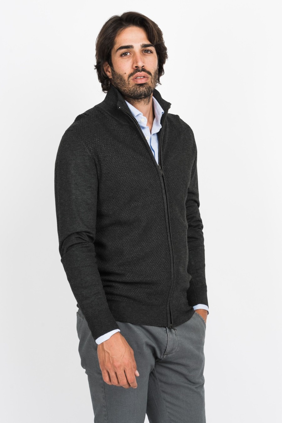 Maglie Cotton&Silk | Cardigan Zip Tramato