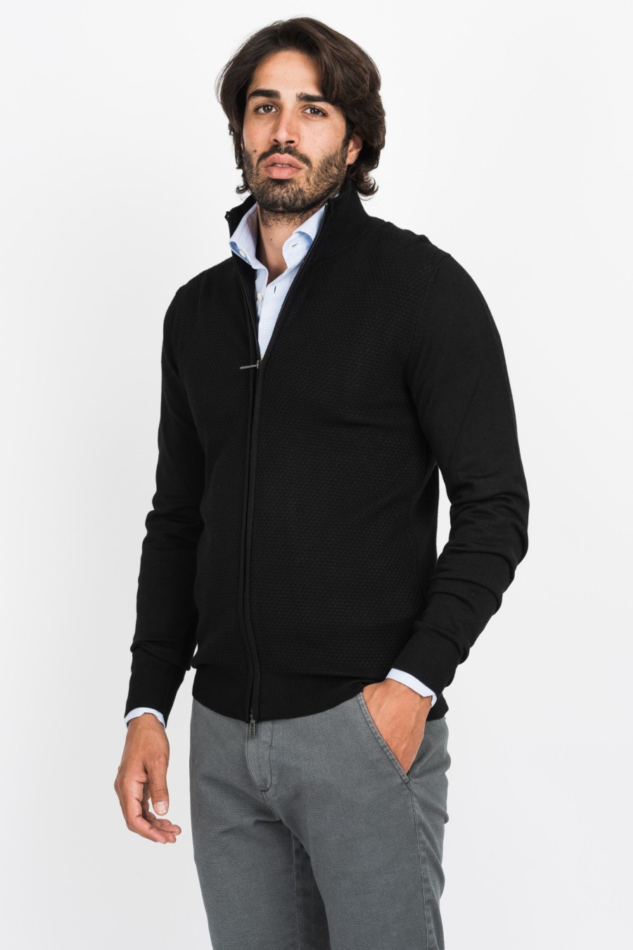 Maglie Cotton&Silk | Cardigan Zip Tramato