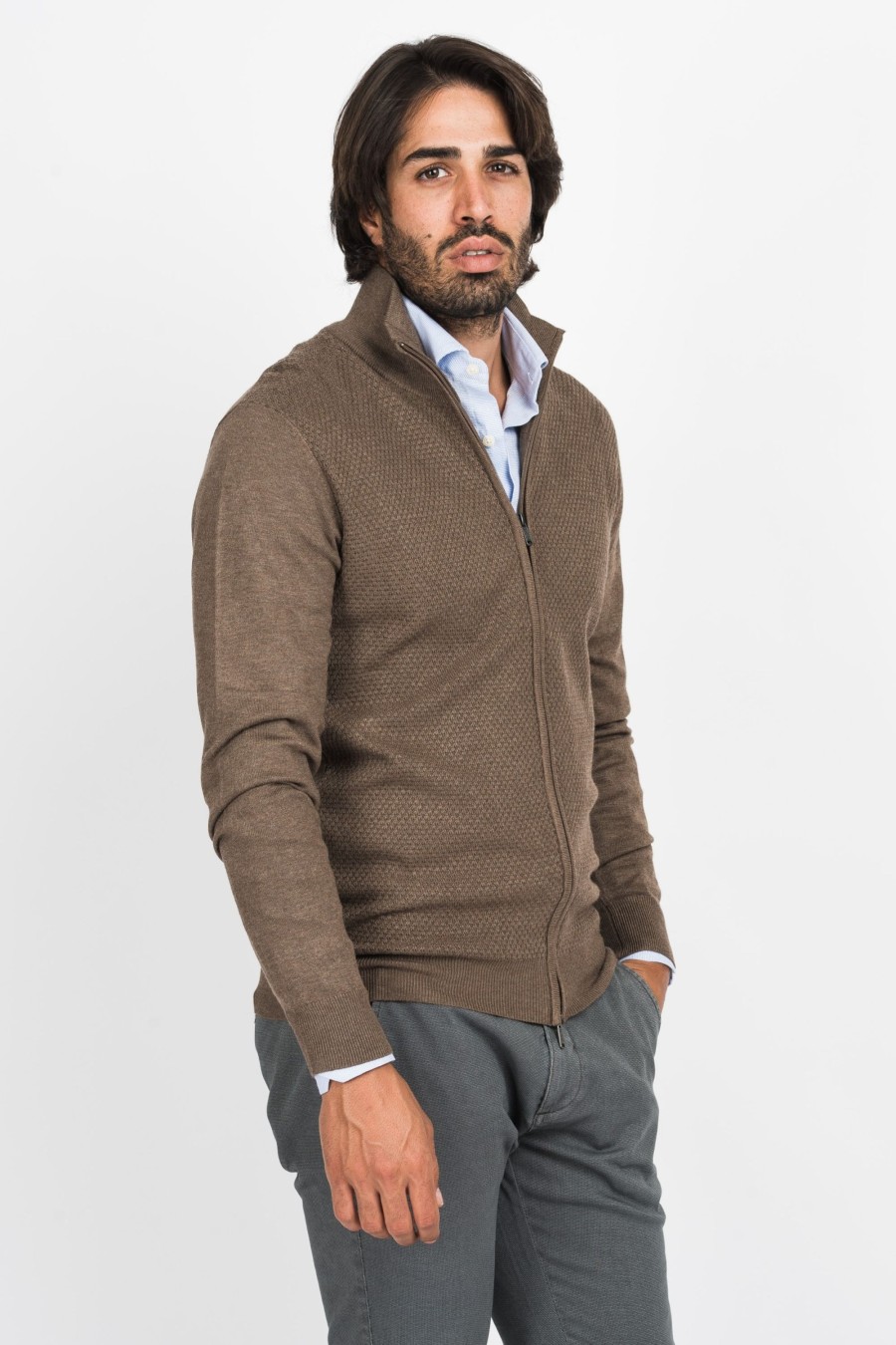 Maglie Cotton&Silk | Cardigan Zip Tramato