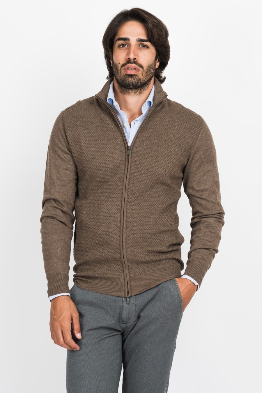 Maglie Cotton&Silk | Cardigan Zip Tramato