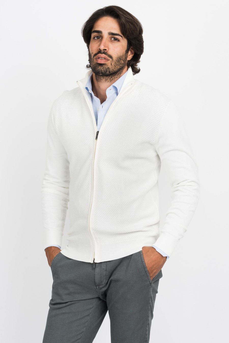 Maglie Cotton&Silk | Cardigan Zip Tramato